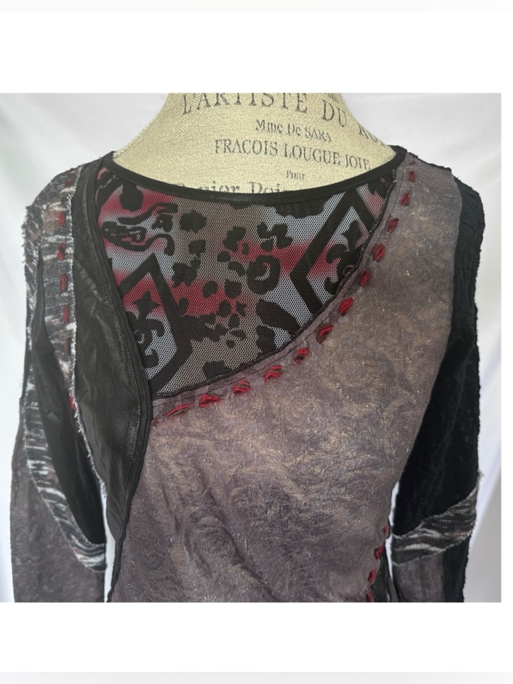 Adam Jacobs Black Geometric Blouse - Picture 5 of 9